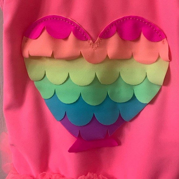 🌟3/$15🌟George Pink One Piece Swim Suit Tutu Skirt Baby Girl Size 6-12 M - Picture 5 of 8